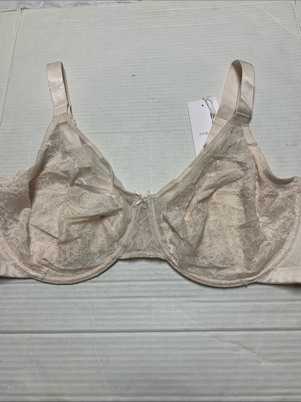 HSIA Unlined Minimizer Bra Pearl Shimmer Lace Underwire Plus Size NWT 44DDD